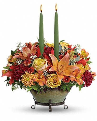Teleflora's Golden Fall Centerpiece Bouquet