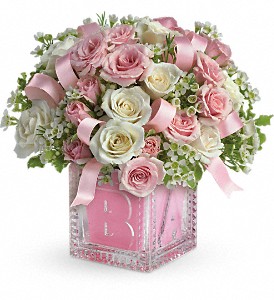 Baby's First Block by Teleflora - Pink in Preston MD, The Garden Basket
