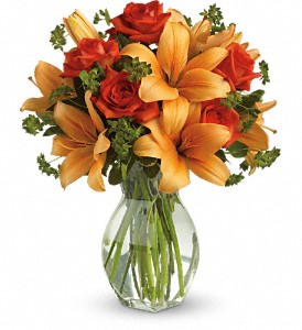 Fiery Lily and Rose in Preston MD, The Garden Basket