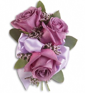 Soft Lavender Corsage in Preston MD, The Garden Basket