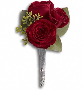 King's Red Rose Boutonniere in Preston MD, The Garden Basket
