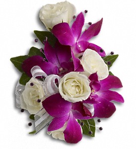 Fancy Orchids and Roses Wristlet in Preston MD, The Garden Basket