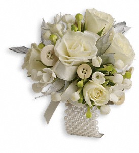 All Buttoned Up Corsage in Preston MD, The Garden Basket
