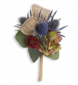 Midnight Wanderings Boutonniere in Preston MD, The Garden Basket