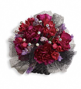 Red Carpet Romance Corsage in Preston MD, The Garden Basket
