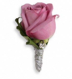 Roses And Ribbons Boutonniere in Preston MD, The Garden Basket