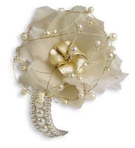 Shimmering Pearls Corsage in Preston MD, The Garden Basket
