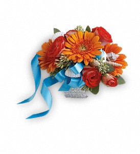 Sunset Magic Corsage in Preston MD, The Garden Basket