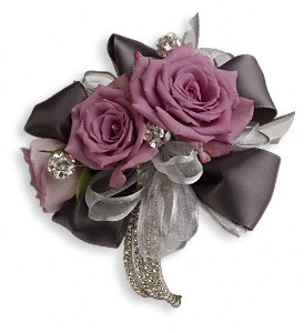Roses And Ribbons Corsage in Preston MD, The Garden Basket