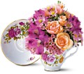 Pink Roses Teacup Bouquet in Preston MD The Garden Basket