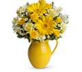 Teleflora's Sunny Day Pitcher of Cheer in Preston MD The Garden Basket