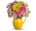 Teleflora's Sunny Day Pitcher Of Charm in Preston MD The Garden Basket
