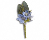 Hero's Blue Boutonniere in Preston MD, The Garden Basket