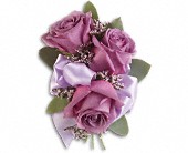 Soft Lavender Corsage in Preston MD, The Garden Basket