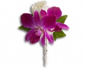 Fresh in Fuchsia Boutonniere in Preston MD, The Garden Basket