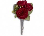 King's Red Rose Boutonniere in Preston MD, The Garden Basket