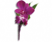 Perfect Purple Orchid Boutonniere in Preston MD, The Garden Basket