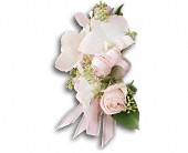 Beautiful Blush Corsage in Preston MD, The Garden Basket