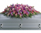 Lavender Tribute Casket Spray in Preston MD, The Garden Basket